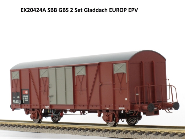 H0 CH SBB Güterwagen ged., Gbs Nr.1, 2A Ep.V, Federpuffer