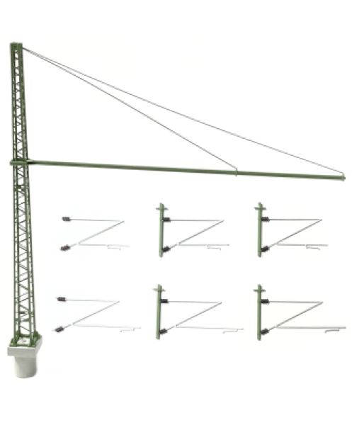 N Oberleitung D DB Masten mit Rohrausleger für 3 Gleise, etc...........................................................................................
