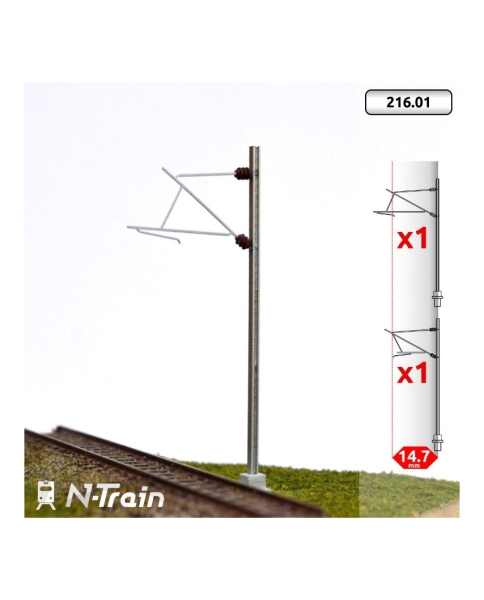 N F SNCF Oberleitung Profil Masten H, St.2x, 25KV S, etc..............