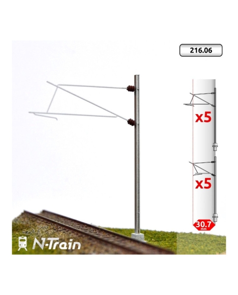 N F SNCF Oberleitung Profil Masten H, St.10x, 25KV, L1, etc....................