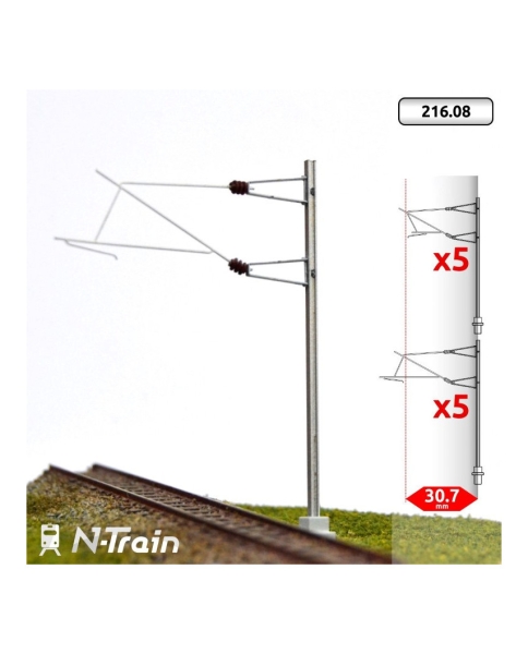 N F SNCF Oberleitung Profil Masten H, St.2x, 25KV L2, etc........................