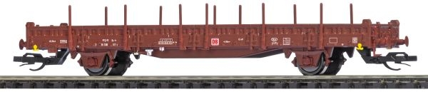 TT Bahnfahrzeug D DB Flachwagen mit Runngen, 21 80 3300 017 3,  2A, Ep.V, braun, etc..............................................................................