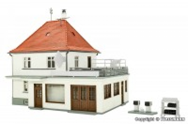 H0 Gebäude BS Wohnhaus mit Werkstatt, L016,2x 12,5x 14,5cm, Zaun= L=192x 1,4cm, etc.....................................................