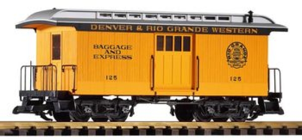 G USA Gepäckwagen, D& RGW, gelb, 4A, " DENVER & RIO GRANDE " Western, L=365mm, R=600mm, etc.........................