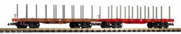 G USA SF Rungenwagen- Set, 2x, " Santa Fe Railroad " 4A, L=736mm, R=60mm, etc.........................................................................