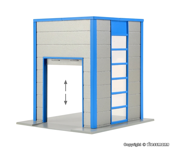 H0 eMotion Rolltor mit Antrieb, elektr., Wandausschnitt B= 4,9x 6,1cm, Einbaumaß innen, 6x 8cm, Durchfahrtshöhe 5,6cm, Durchfahrtsbreite 4,55cm, etc........................................................