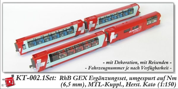 n 1 150 Ch Pri Glacier Express Erg. Set NM 6,5mm Kato Kupplun