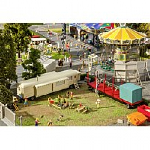 H0 Geländegestaltung BS Kirmes Kirmeswagen-Set I, Ep.IV, 181x 70x 58mm, 180x 33x 43mm, etc....................................................