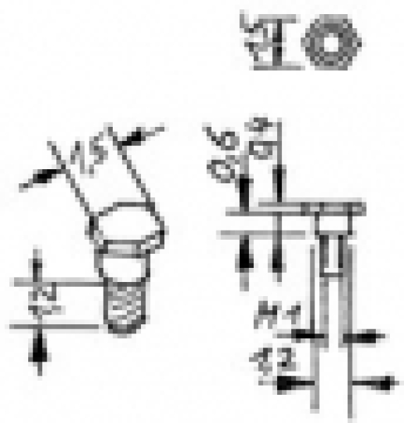 H0 Ersatzteil Schraube Sechskant M 1,  kurzem Bund für Steuerung,  St.10x