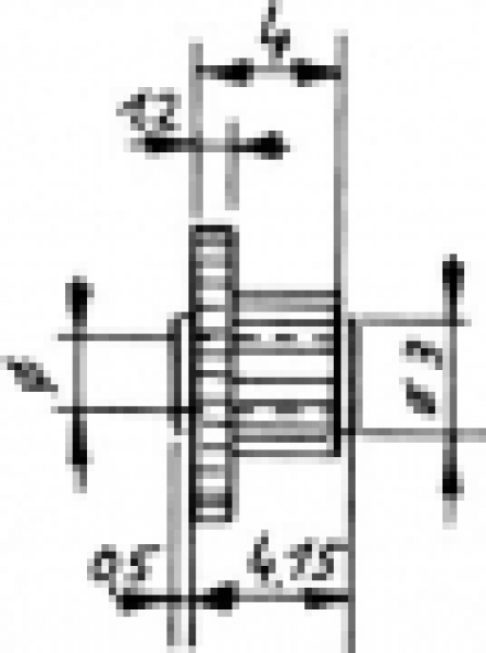 Ersatzteil Kunststoff- Stufenzahnrad , Zähne 27/ 10,  Bohr.2,03mm,  Zahnbr.1,2/..,