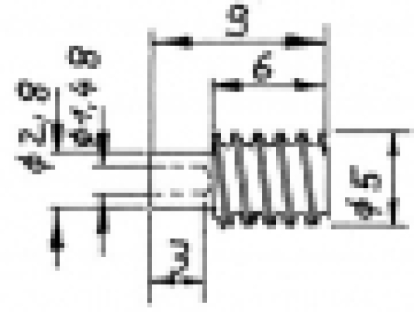 Ersatzteil Schnecke, MS,  Bohr.1,48mm,  Länge 9mm,