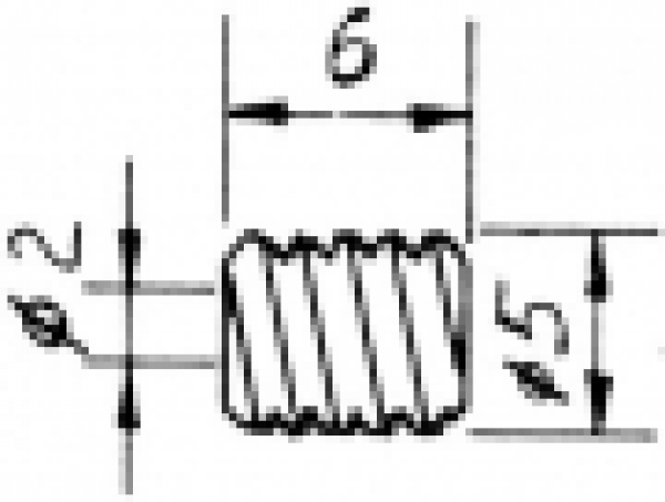 Ersatzteil Messing- Schnecke,  Bohr.1,98mm,  Länge 6mm,