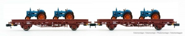 N E RENFE Flachwagen Set 2x, ks, bel., 2A, L= 172mm, Ep.III- IV, etc......................